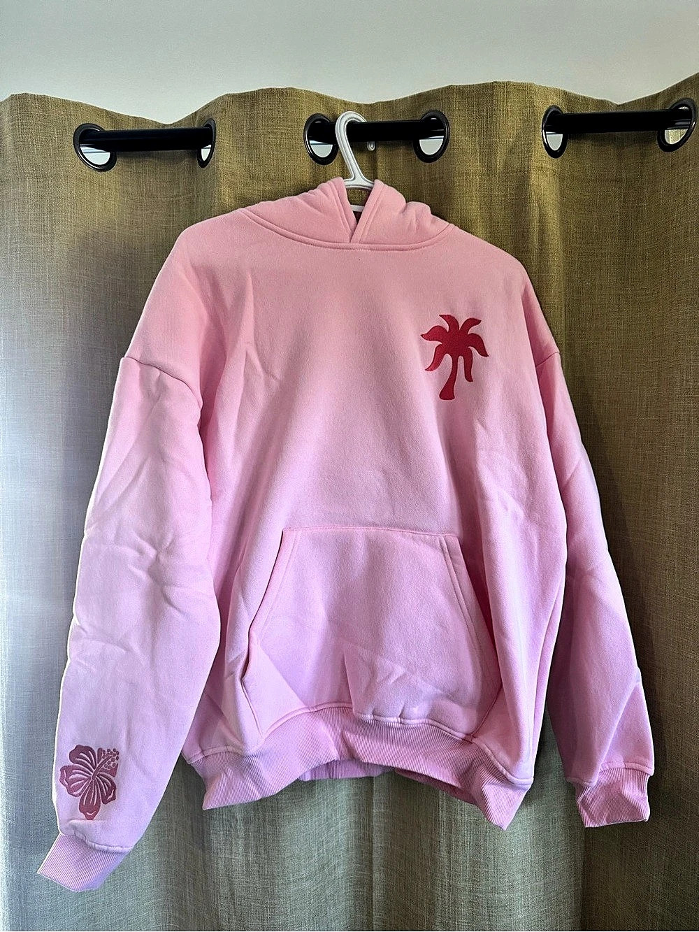 NEW Pink Palm Puff - Everything Comes in Waves Hoodie Pink Pullover (M/S/XS/XXS)
